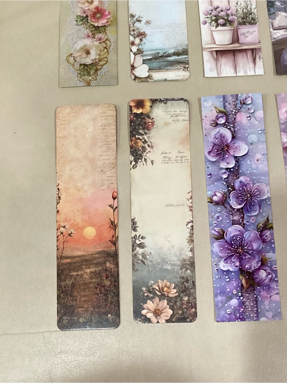 Floral English Garden Country Romantic Bookmarks Set of 8 - Picture 5 of 5